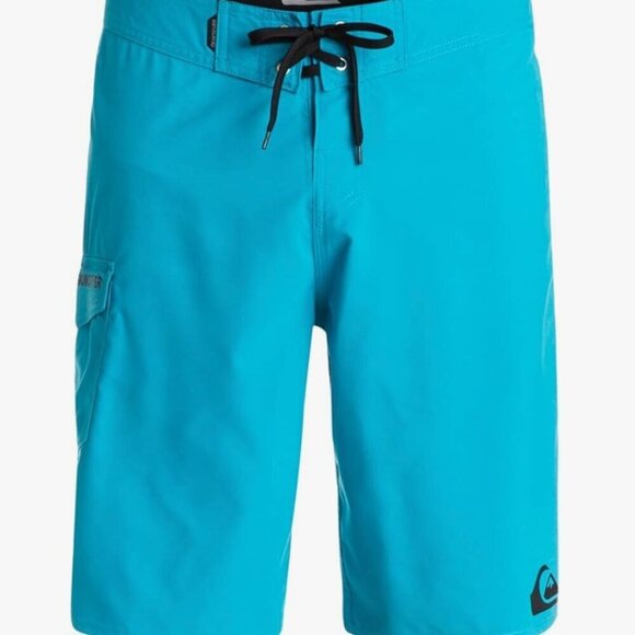 NWT $45 QUIKSILVER Boys Youth 19" Everyday Board Short Turquoise Blue Sz 28/14 - Picture 2 of 15